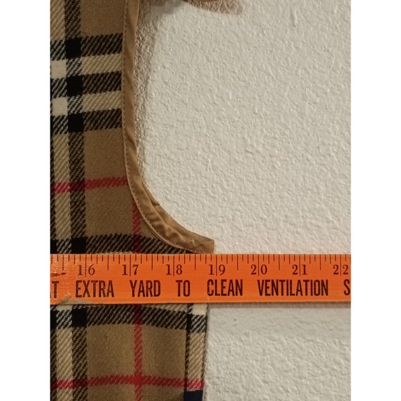 Burberrys Vintage Nova Check Wool Liner Vest Tan Plaid Sleeveless Jacket women L - Picture 11 of 11